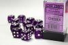 Dice Sets Purple/White Translucent 16mm d6 (12)