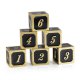 D6 Metal & Enamel Dice Set (12) Black & Gold