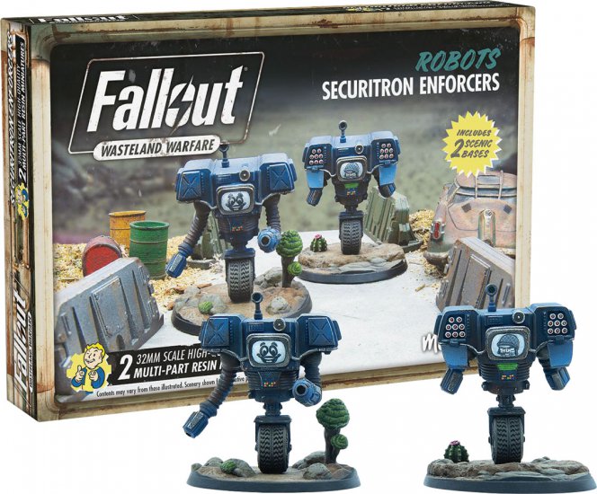 Fallout Wasteland Warfare Robots Securitron Enforcers - zum Schließ en ins Bild klicken