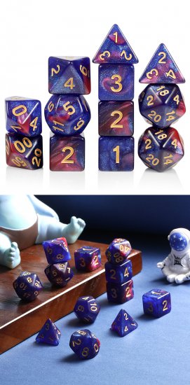 Acrylic Dice Set (12) Cosmos - zum Schließ en ins Bild klicken