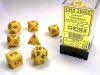 Opaque Polyhedral Yellow/black 7-Die Set